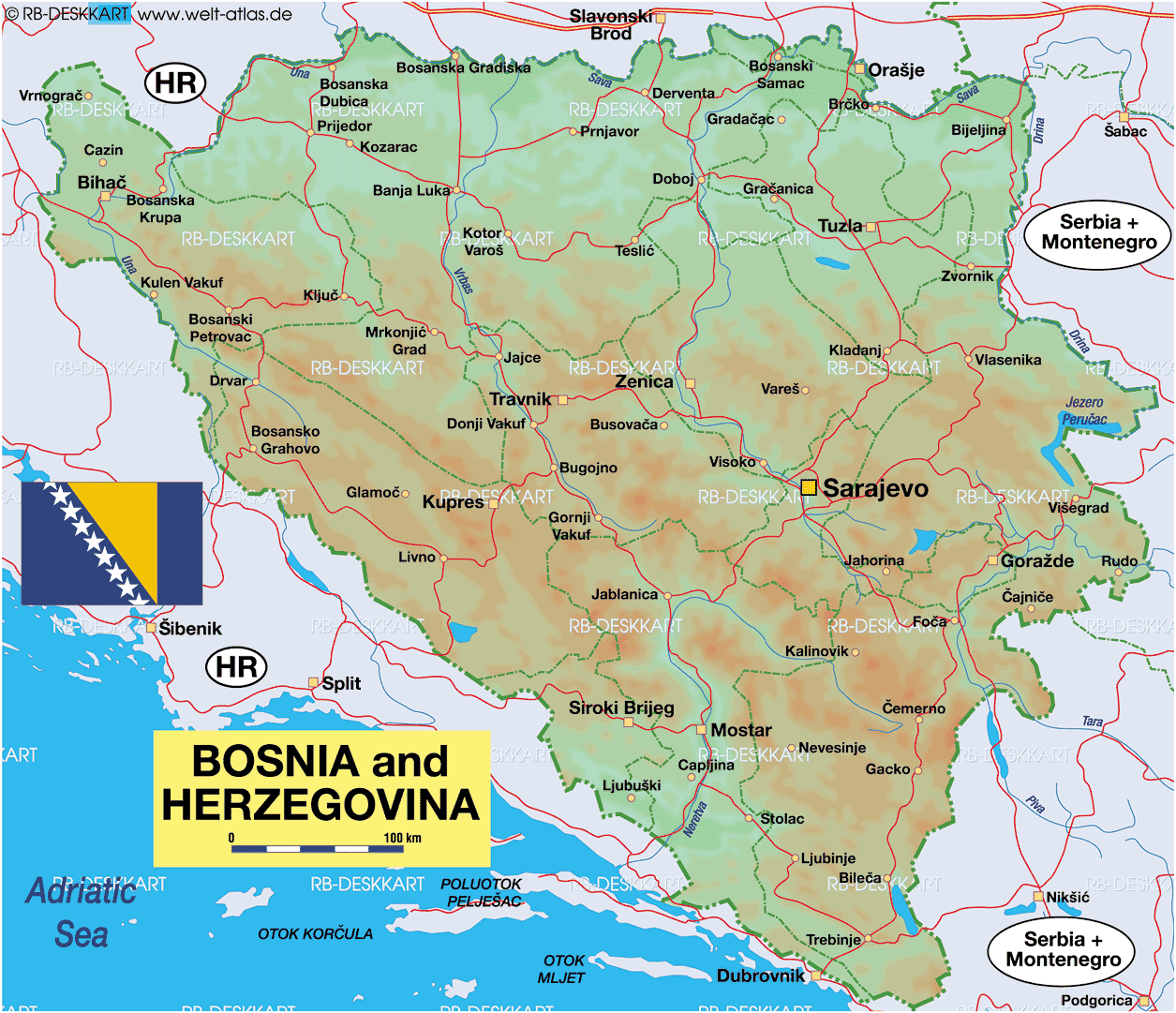 Bosnia and Herzegovina map